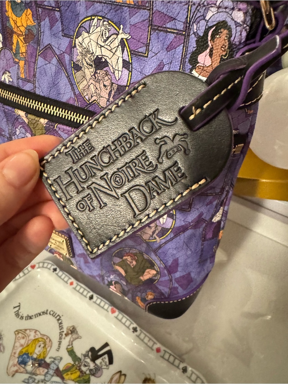 Disney Dooney & Bourke Purple Hunchback of Notre Dame Crossbody Bag - Picture 2 of 5